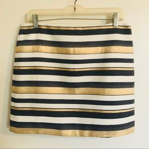 J Crew Shiny stripe mini skirt | Size 8
